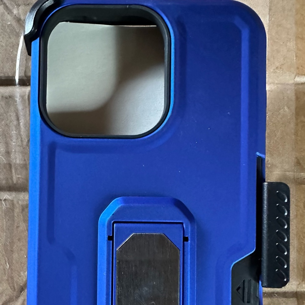 Blue case with clip for Apple IPhone 13 Pro.
